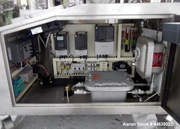 Used Fitzpatrick Fitzmill, Model D6A. 316 Stainless steel product contact surfaces, 304 stainless steel non product contact surfaces, cantilevered design, mirror internal finish, fixed blades with 7....
