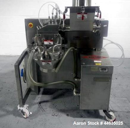 Used Fitzpatrick Fitzmill, Model D6A. 316 Stainless steel product contact surfaces, 304 stainless steel non product contact surfaces, cantilevered design, mirror internal finish, fixed blades with dr...