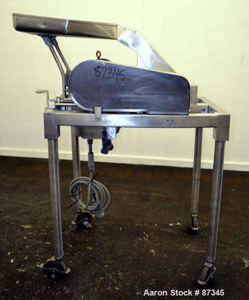 Used Fitzpatrick Fitzmill, Model D6A, 316 Stainless Steel. (16) Fixed knife/impact blades. 6" x 11" Cutting chamber, no bottom screen. Gravity feed throat with pan. Driven by a 5 hp, 3/60/230/460 vol...