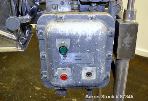 Used Fitzpatrick Fitzmill, Model D6A, 316 Stainless Steel. (16) Fixed knife/impact blades. 6" x 11" Cutting chamber, no bottom screen. Gravity feed throat with pan. Driven by a 5 hp, 3/60/230/460 vol...