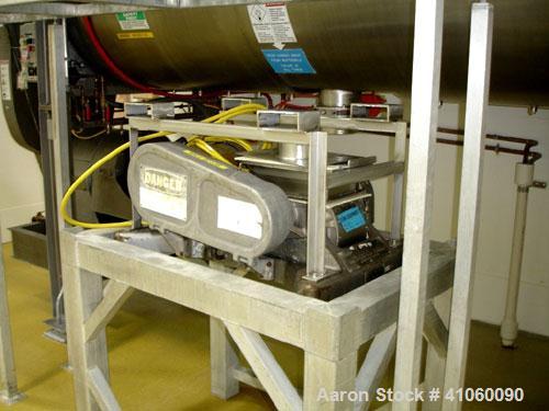 Used Fitzpatrick Fitzmill, Model D6, Stainless Steel. Swinging knives, reversible chamber, gravity feed, 7.5 hp motor, belt driven on base.