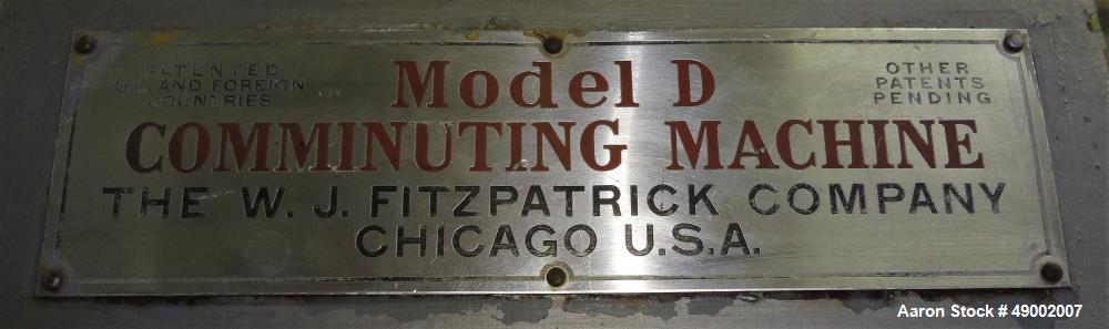 Used Fitzpatrick Fitzmill, Model D6.