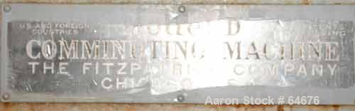 Used Fitzpatrick Fitzmill, Model D6, 316 Stainless Steel. 16 Double sided impact 410/16/20 stainless steel swinging blades, 6" x 11" cutting chamber, jacketed feed throat. 3" Diameter x 16" long scre...
