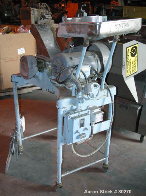 Used Fitzpatrick Fitzmill, Model D6, 304 Stainless Steel. (16) Impact/knife 410/16/20 stainless steel swinging blades. 6" x 11" Cutting chamber, no bottom screen. Gravity feed throat with pan. Driven...