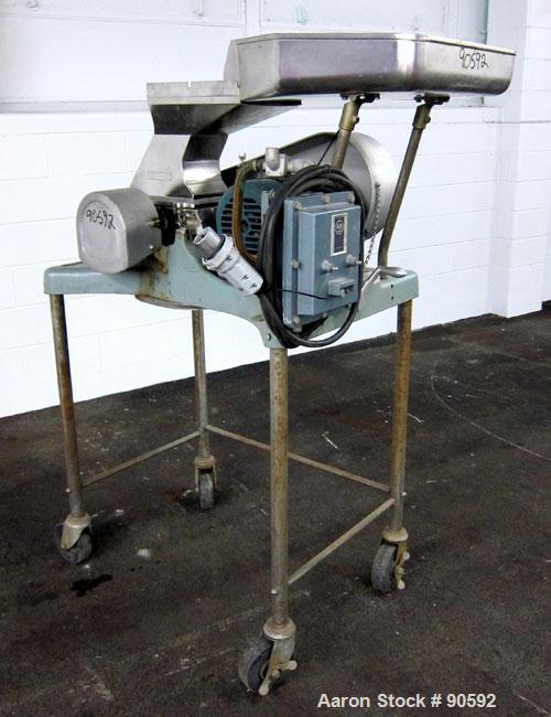 Used Fitzpatrick Fitzmill, Model D6, Stainless Steel. (16) swinging impact/knife 410/16/20 stainless steel blades, 6" x 11" cutting chamber, bottom screen, 316 stainless steel gravity feed throat wit...