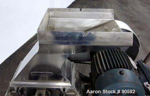 Used Fitzpatrick Fitzmill, Model D6, Stainless Steel. (16) swinging impact/knife 410/16/20 stainless steel blades, 6" x 11" cutting chamber, bottom screen, 316 stainless steel gravity feed throat wit...