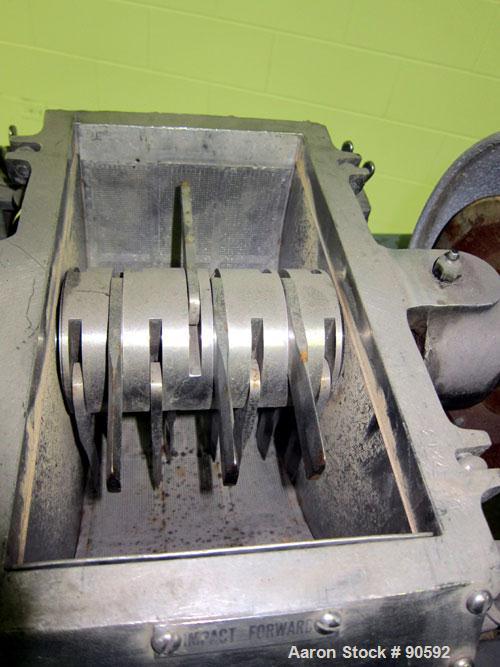 Used Fitzpatrick Fitzmill, Model D6, Stainless Steel. (16) swinging impact/knife 410/16/20 stainless steel blades, 6" x 11" cutting chamber, bottom screen, 316 stainless steel gravity feed throat wit...
