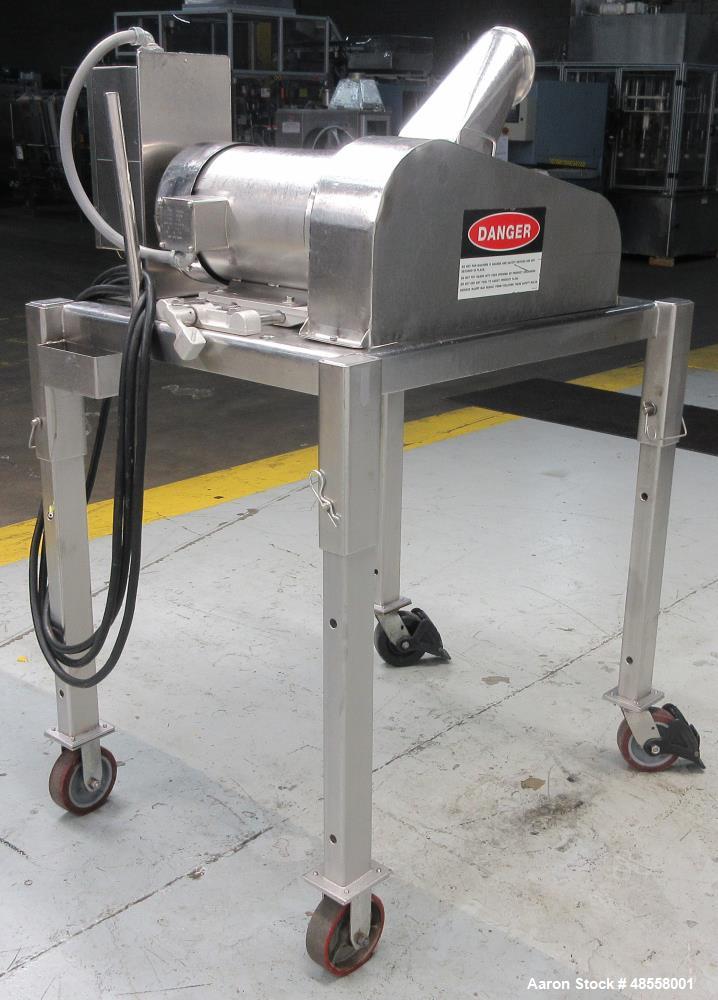 Used Fitzpatrick FitzMill, Model DA-06, 316 Stainless Steel. (16) Swinging Blade with double impact knife/blades, 410 stainless steel. 6" x 11" cutting chamber, with cover and top feed, no bottom scr...