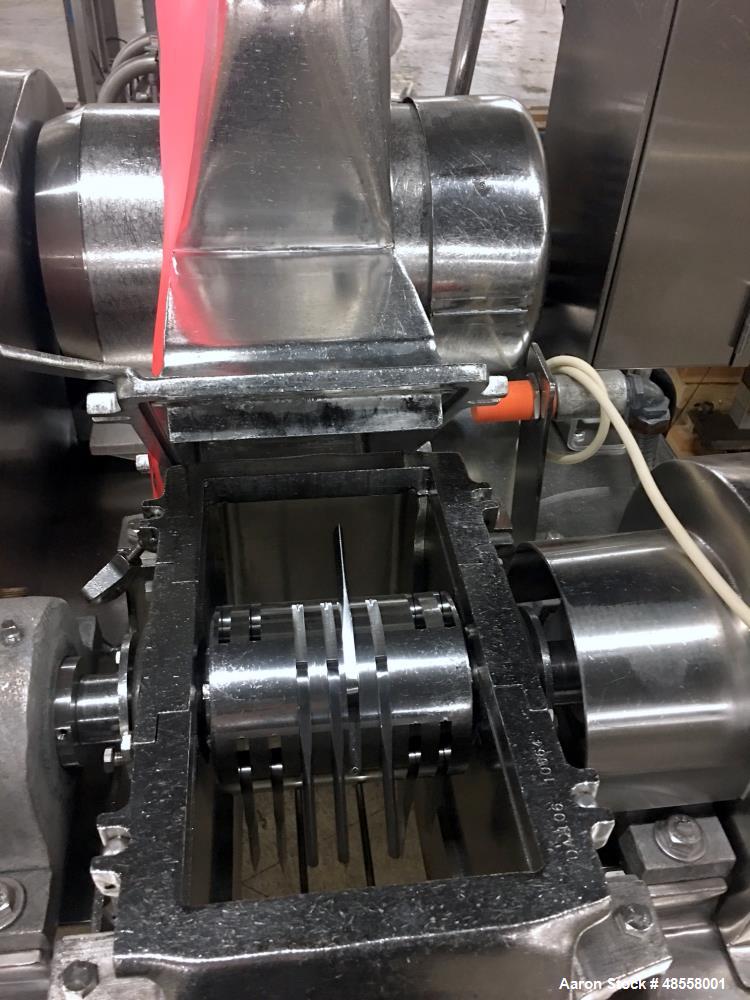 Used Fitzpatrick FitzMill, Model DA-06, 316 Stainless Steel. (16) Swinging Blade with double impact knife/blades, 410 stainless steel. 6" x 11" cutting chamber, with cover and top feed, no bottom scr...