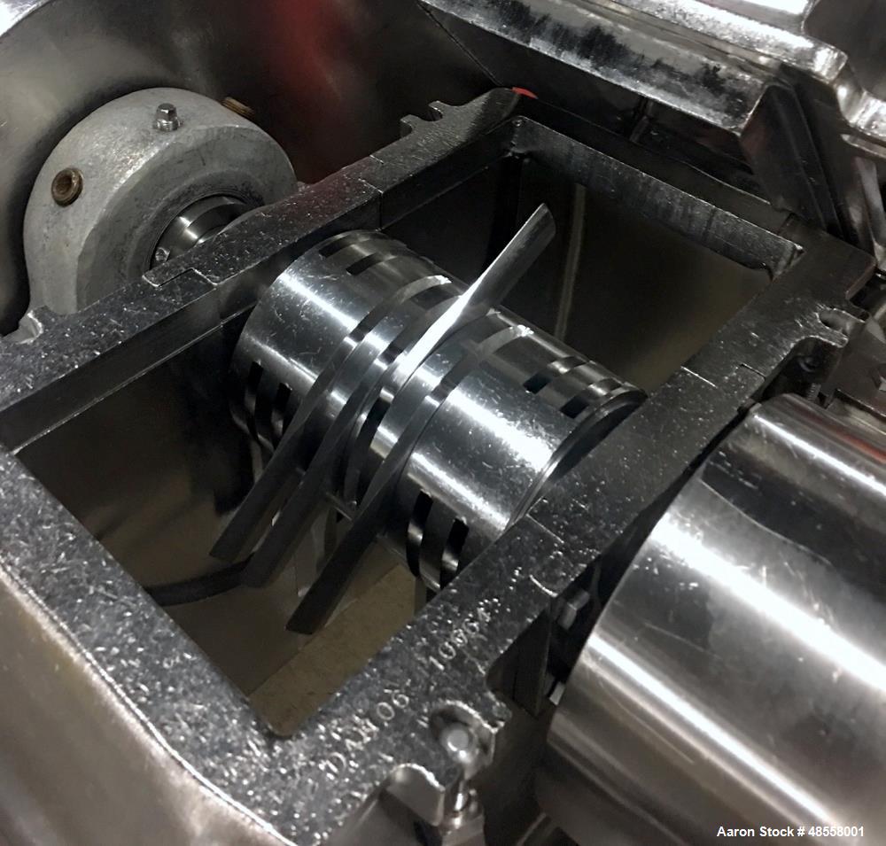 Used Fitzpatrick FitzMill, Model DA-06, 316 Stainless Steel. (16) Swinging Blade with double impact knife/blades, 410 stainless steel. 6" x 11" cutting chamber, with cover and top feed, no bottom scr...