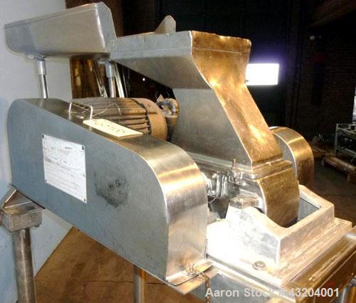 Used Fitzpatrick Fitzmill, Model DAS06, Stainless Steel. (16) Fixed double impact blades. 6" x 11" Cutting chamber, gravity feed throat with pan, no bottom screen. Driven by a 10 hp, 3/60/230/460 vol...