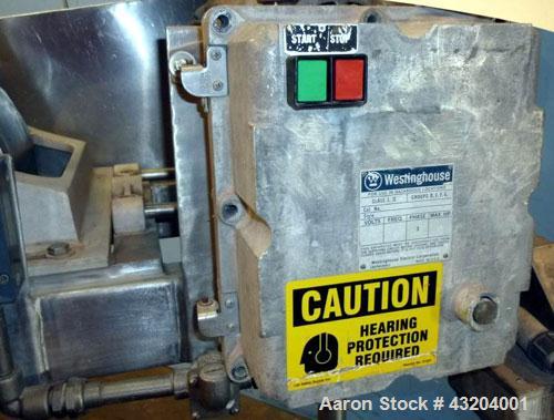 Used Fitzpatrick Fitzmill, Model DAS06, Stainless Steel. (16) Fixed double impact blades. 6" x 11" Cutting chamber, gravity feed throat with pan, no bottom screen. Driven by a 10 hp, 3/60/230/460 vol...