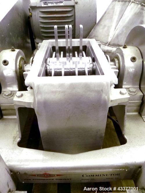 Used Fitzpatrick Fitzmill, Model DAS06, Stainless Steel. (16) Knife/Impact fixed 410/16/20 stainless steel blades, 6” x 11” 316 stainless steel cutting chamber, 316 stainless steel feed hopper, no bo...