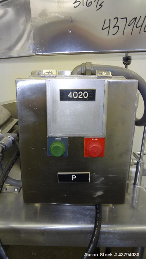 Used Fitzpatrick Fitzmill, Model DAS06, Stainless Steel. (16) Knife/Impact fixed 410/16/20 stainless steel blades, 6” x 11” 316 stainless steel cutting chamber, 316 stainless steel feed throat with a...