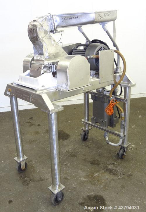 Used Fitzpatrick Fitzmill, Model DAS06, Stainless Steel. (16) Knife/Impact fixed 410/16/20 stainless steel blades, 6” x 11” 304 stainless steel cutting chamber, 316 stainless steel feed throat with a...