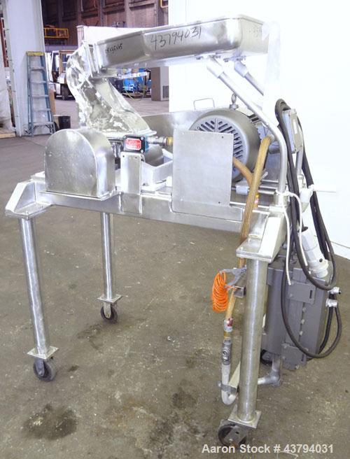 Used Fitzpatrick Fitzmill, Model DAS06, Stainless Steel. (16) Knife/Impact fixed 410/16/20 stainless steel blades, 6” x 11” 304 stainless steel cutting chamber, 316 stainless steel feed throat with a...