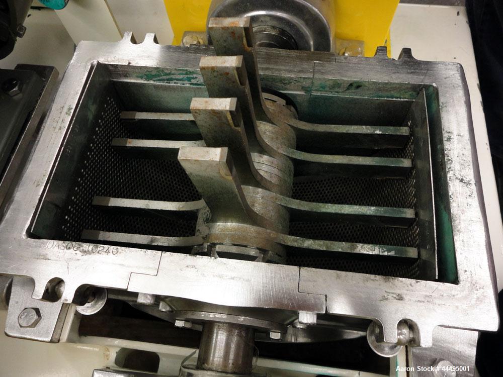 Used Fitzpatrick Fitzmill, Model DAS06, Stainless Steel. (16) Double impact fixed 410/16/20 stainless steel blades, 6” x 11” 304 stainless steel cutting chamber, 304 stainless steel feed throat with ...