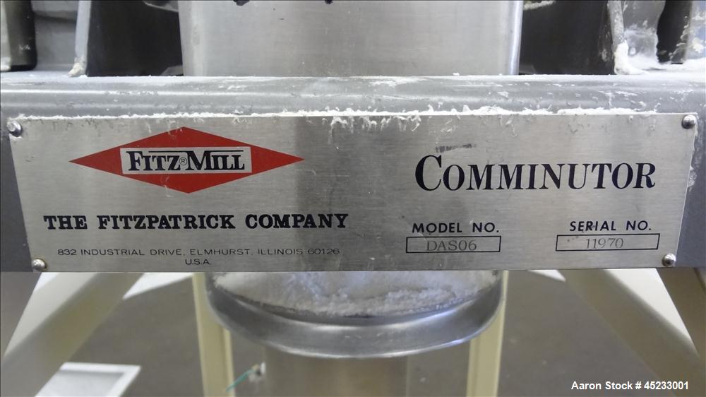 Used Stainless Steel Fitzpatrick Fitzmill, Model DASO6