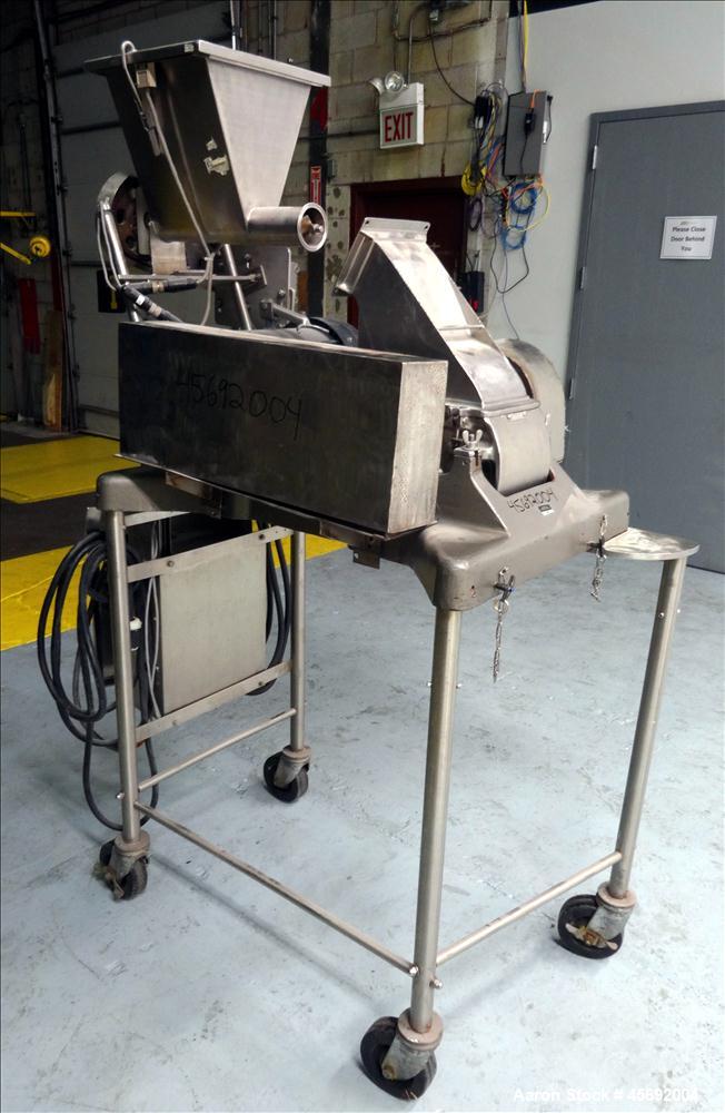 Used Fitzpatrick Fitzmill, Model DAS06. (16) Impact/knife swinging blades, driven by 5 hp, 3/60/208-230/460 volt, 1755 rpm motor. 6" x 11" Cutting chamber, gravity feed throat, bottom screen. (1) 2-1...