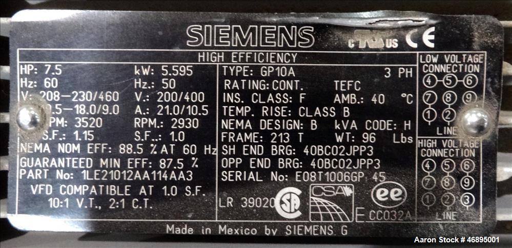 Used Fitzpatrick Fitzmill, Model DAS06, 316 Stainless Steel.