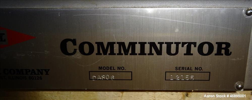 Used Fitzpatrick Fitzmill, Model DAS06, 316 Stainless Steel.