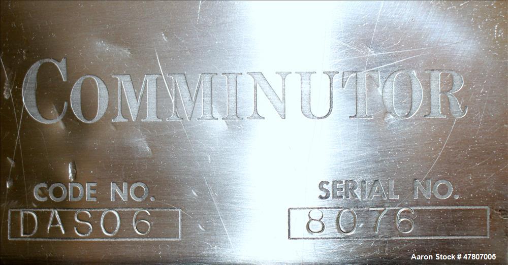 Used Fitzpatrick Model DAS06 Fitzmill, 304 Stainless Steel.