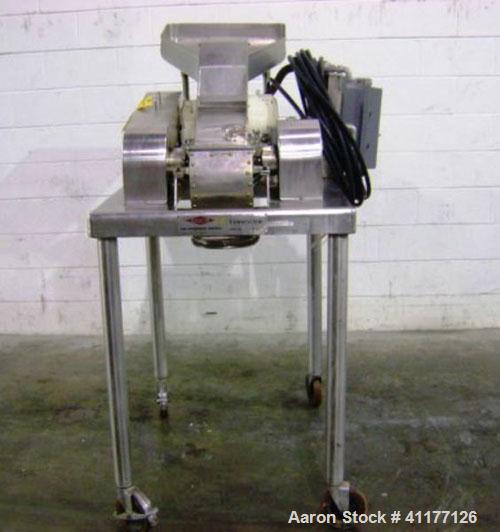 Used Fitzpatrick Fitzmill, Model DASO-6, Stainless Steel. (16) fixed impact/knife  stainless steel blades. 6" x 11" cutting chamber, gravity feed throat with pan, and bottom screen. Driven by a 7-1/2...