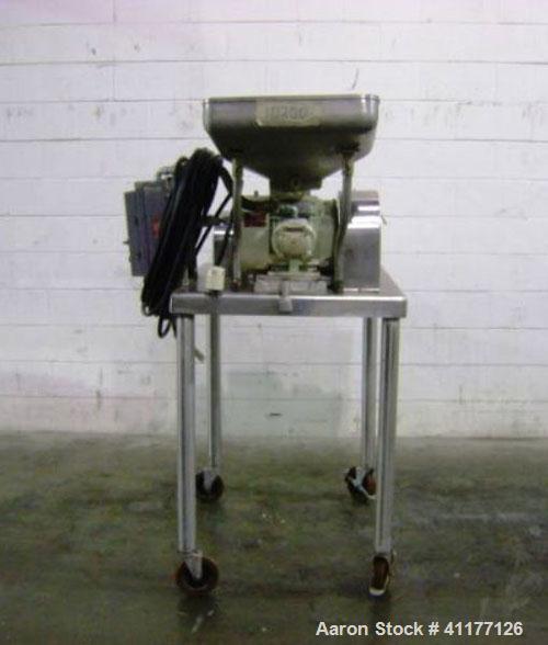 Used Fitzpatrick Fitzmill, Model DASO-6, Stainless Steel. (16) fixed impact/knife  stainless steel blades. 6" x 11" cutting chamber, gravity feed throat with pan, and bottom screen. Driven by a 7-1/2...