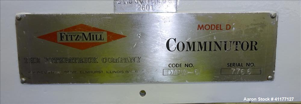 Used Stainless Steel Fitzpatrick Fitzmill, Model DASO-6