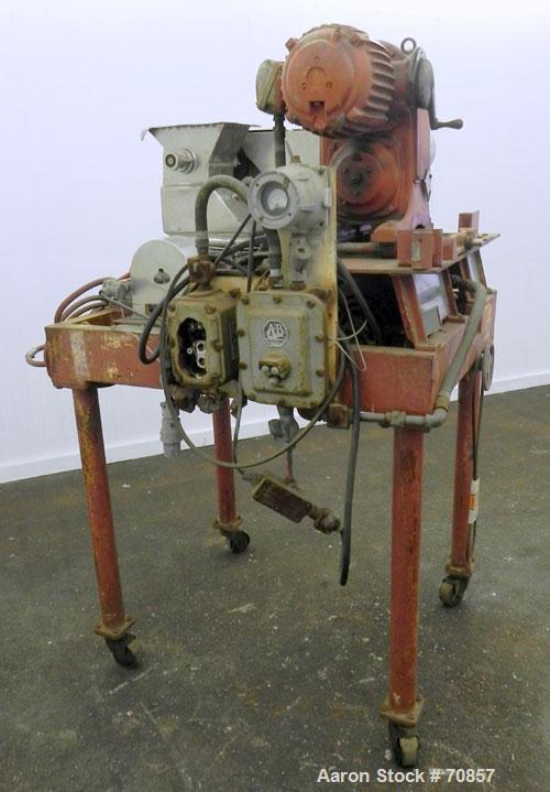 Used Fitzpatrick Fitzmill, Model DASO-6, 316 Stainless Steel. 16 Impact/knife fixed blades, 6" x 11" cutting chamber, gravity feed jacketed hopper with a rotary vane, driven by a 1/4hp, 3/60/220/440 ...