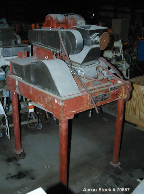 Used Fitzpatrick Fitzmill, Model DASO-6, 316 Stainless Steel. 16 Impact/knife fixed blades, 6" x 11" cutting chamber, gravity feed jacketed hopper with a rotary vane, driven by a 1/4hp, 3/60/220/440 ...