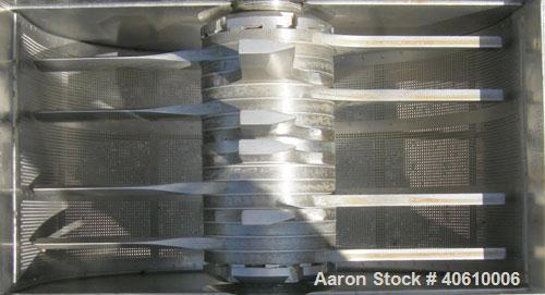 Used Fitzpatrick Fitzmill, model DASO6, 304 stainless steel. (16) fixed impact/knife 410 stainless steel blades. 6" x 11" cutting chamber, gravity feed throat with pan, bottom screen. Driven by a 15 ...