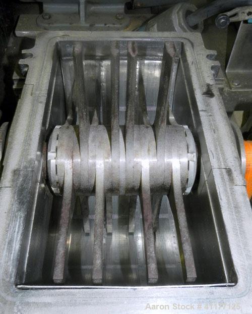 Used Fitzpatrick Fitzmill, Model DASO6, 316 Stainless Steel. (16) Fixed impact/knife410/16/20 stainless steel blades. 6" x 11" Cutting chamber, gravity feed throat with pan, and bottom screen. Driven...