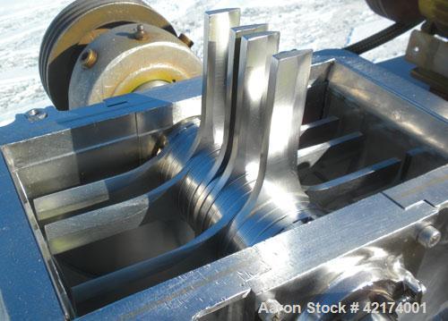 Used Fitzpatrick Fitzmill, Model DASO6, 316 Stainless Steel. (16) 410/16/20 stainless steel fixed knife/impact blades. 11" x 6" chamber, gravity feed throat with pan, bottom screen. Driven by a 5 HP,...