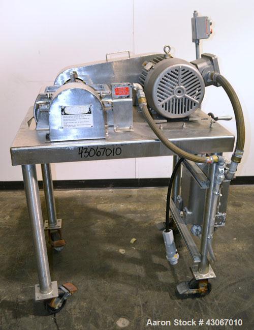 Used Fitzpatrick Fitzmill, Model DASO6, 304 Stainless Steel. (16) Knife/Impact fixed 316 stainless steel blades. 6" x 11" Cutting chamber.Requires a top feed throat and bottom screen. Mill driven by ...