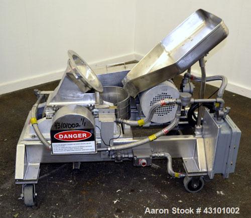 Used Fitzpatrick Fitzmill, Model DASO6, 304 Stainless Steel.(16) Fixed impact/knife 410/16/20 stainless steel blades.6" x 11" Cutting chamber, gravity feed throat with pan, missing transition piece f...