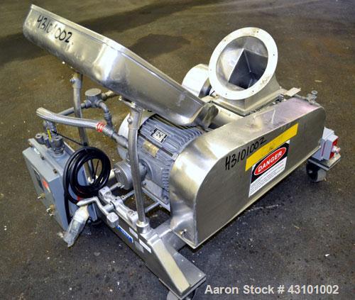 Used Fitzpatrick Fitzmill, Model DASO6, 304 Stainless Steel.(16) Fixed impact/knife 410/16/20 stainless steel blades.6" x 11" Cutting chamber, gravity feed throat with pan, missing transition piece f...