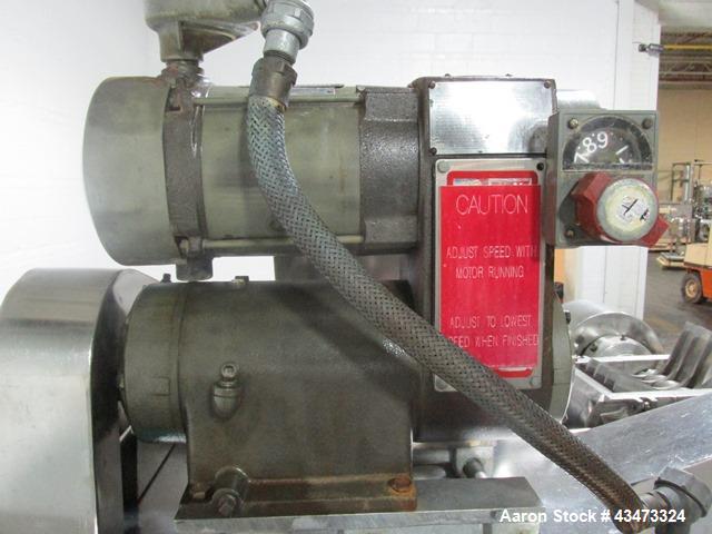 Used Fitzpatrick Fitzmill, Model DASO6. Stainless steel construction, fixed knives, jacketed cover and mill housing, screw feed driven by 0.25hp, 230/460 volt XP variable speed drive, on stainless st...