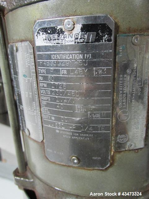 Used Fitzpatrick Fitzmill, Model DASO6. Stainless steel construction, fixed knives, jacketed cover and mill housing, screw feed driven by 0.25hp, 230/460 volt XP variable speed drive, on stainless st...