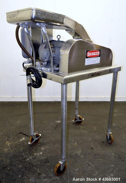 Used Fitzpatrick Fitzmill, Model DAS06, Stainless Steel. (16) Knife/Impact fixed 410/16/20 stainless steel blades, 6” x 11” 316 stainless steel cutting chamber, 316 stainless steel feed throat with a...