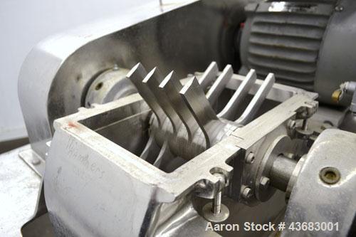 Used Fitzpatrick Fitzmill, Model DAS06, Stainless Steel. (16) Knife/Impact fixed 410/16/20 stainless steel blades, 6” x 11” 316 stainless steel cutting chamber, 316 stainless steel feed throat with a...