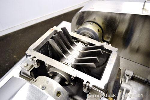 Used Fitzpatrick Fitzmill, Model DAS06, Stainless Steel. (16) Knife/Impact fixed 410/16/20 stainless steel blades, 6” x 11” 316 stainless steel cutting chamber, 316 stainless steel feed throat with a...