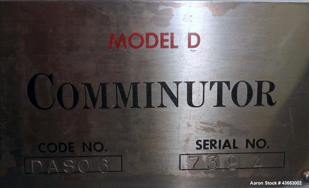Used Stainless Steel Fitzpatrick Fitzmill, Model DAS06