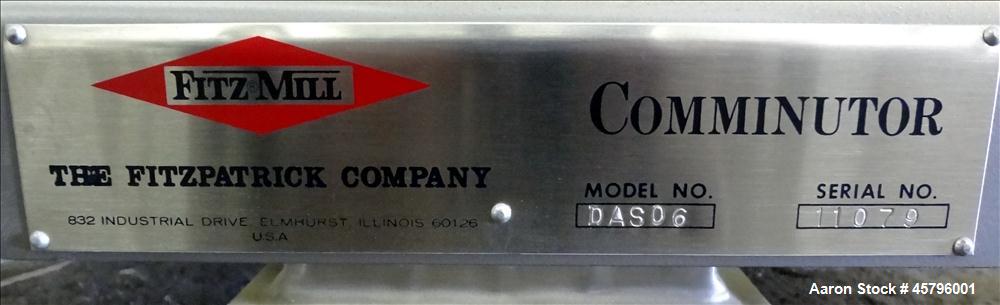 Used Fitzpatrick Fitzmill, Model DASO6