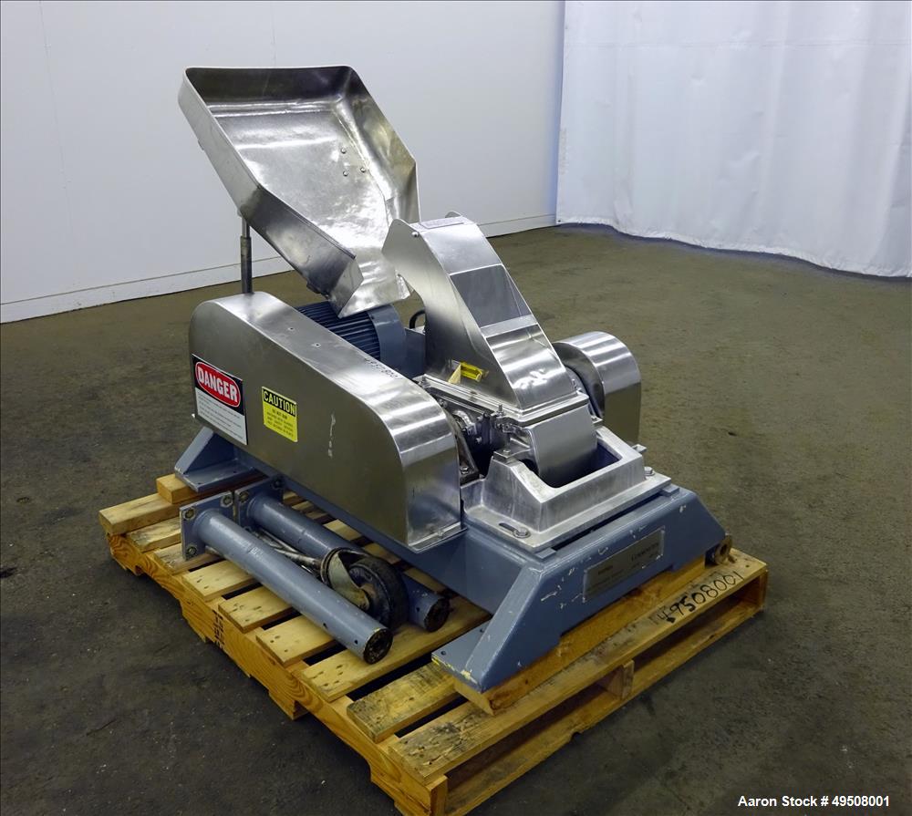 Used Fitzpatrick Fitzmill, Model DASO6, Stainless Steel. (16) Fixed impact/knife 410 stainless steel blades. Approximate 6" x 11" cutting chamber, 304 stainless steel. 316 Stainless steel top cover. ...