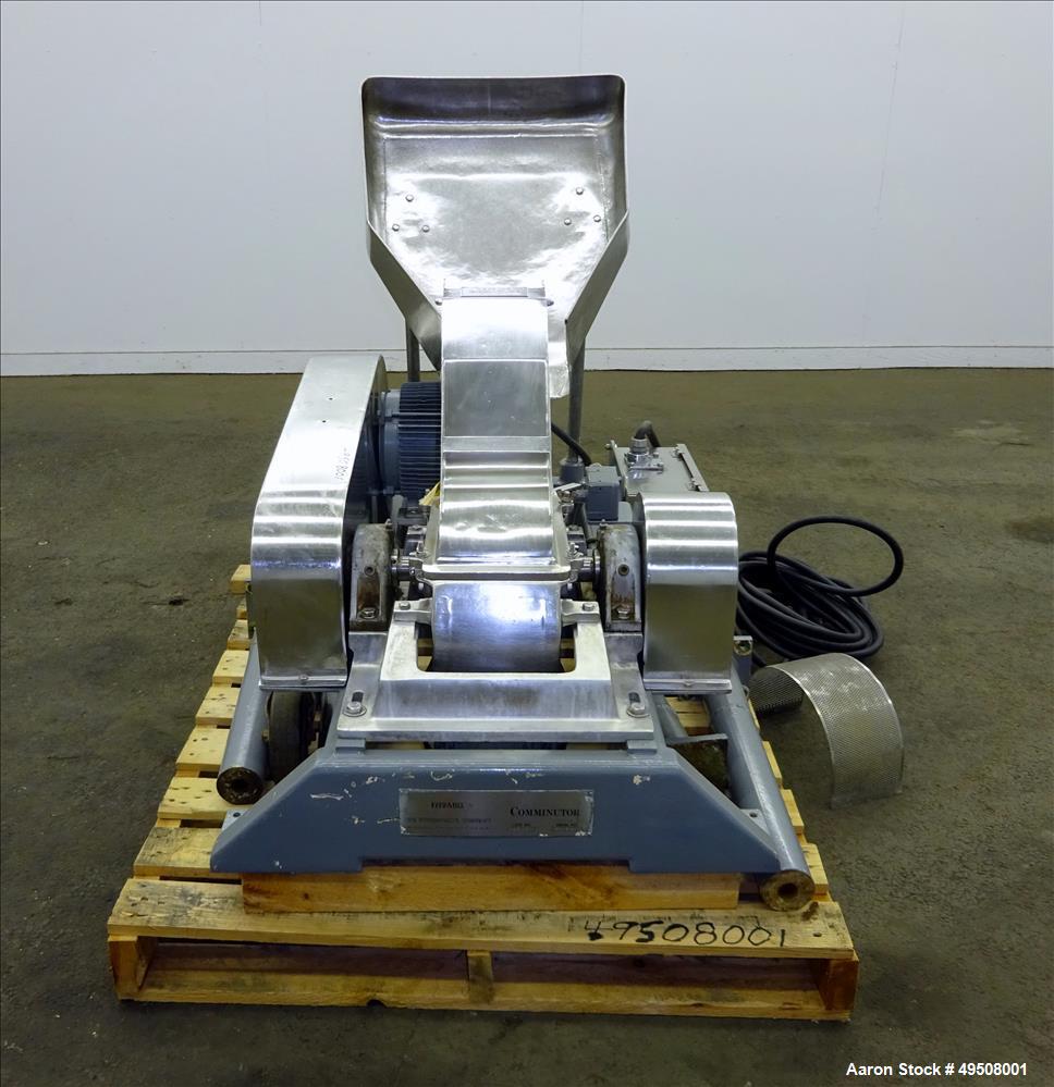 Used Fitzpatrick Fitzmill, Model DASO6, Stainless Steel. (16) Fixed impact/knife 410 stainless steel blades. Approximate 6" x 11" cutting chamber, 304 stainless steel. 316 Stainless steel top cover. ...