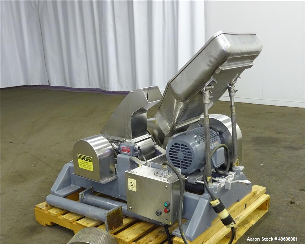 Used Fitzpatrick Fitzmill, Model DASO6, Stainless Steel. (16) Fixed impact/knife 410 stainless steel blades. Approximate 6" x 11" cutting chamber, 304 stainless steel. 316 Stainless steel top cover. ...