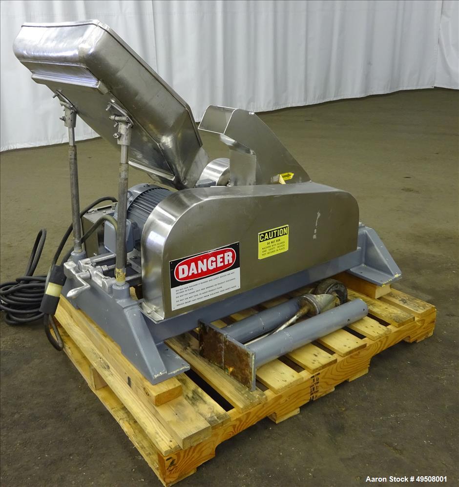 Used Fitzpatrick Fitzmill, Model DASO6, Stainless Steel. (16) Fixed impact/knife 410 stainless steel blades. Approximate 6" x 11" cutting chamber, 304 stainless steel. 316 Stainless steel top cover. ...