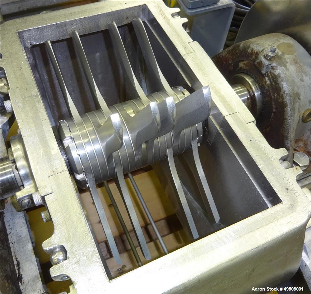 Used Fitzpatrick Fitzmill, Model DASO6, Stainless Steel. (16) Fixed impact/knife 410 stainless steel blades. Approximate 6" x 11" cutting chamber, 304 stainless steel. 316 Stainless steel top cover. ...