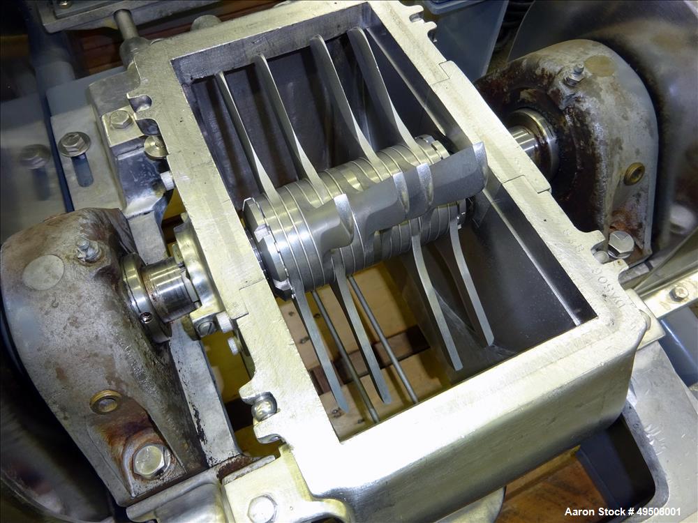 Used Fitzpatrick Fitzmill, Model DASO6, Stainless Steel. (16) Fixed impact/knife 410 stainless steel blades. Approximate 6" x 11" cutting chamber, 304 stainless steel. 316 Stainless steel top cover. ...
